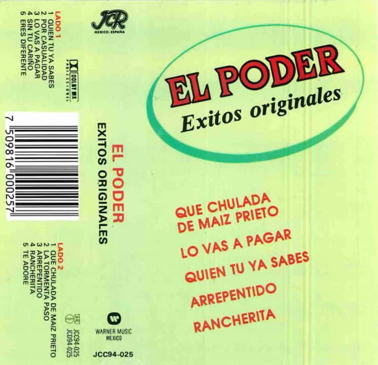 El Poder Quien Tu Ya Sabes Exitos Originales AUDIO CASSETTE