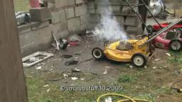 vintage Sunbeam electric lawn mower burning motor