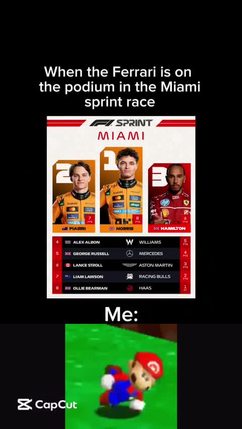 When the Ferrari is on the podium in the Miami sprint race: