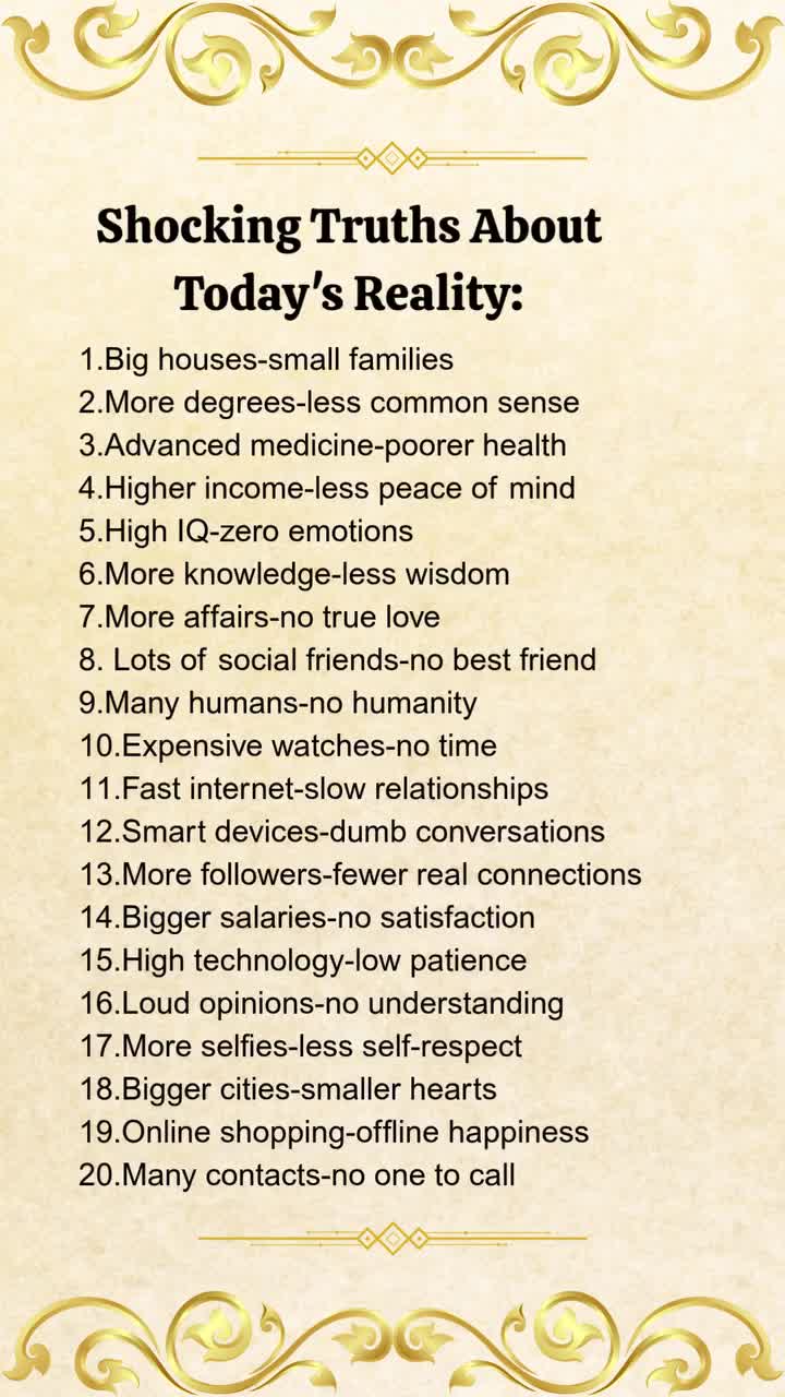 Shocking Truths About Today's Reality Shocking Truths About Today's Reality