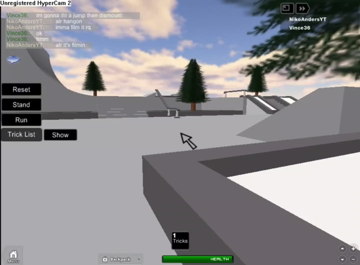 Skating with one of me friends!