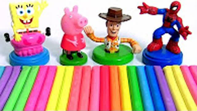 Clay Buddies Collection Learn Colors of Peppa Pig Marvel Spiderman SpongeBob Woody Play-Doh Stampers Clay Buddies Collection Learn Colors of Peppa Pig Marvel Spiderman SpongeBob Woody Play-Doh Stampers