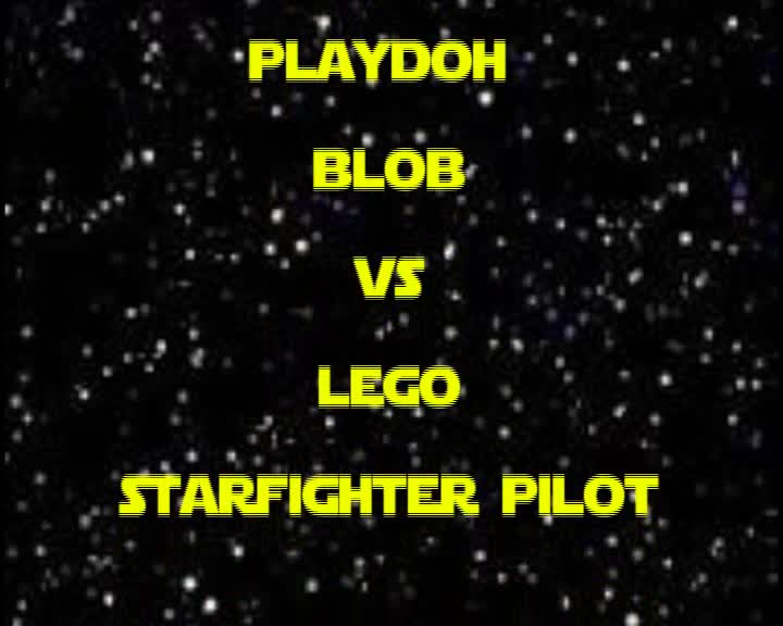 playdoh blob vs LEGO Starfighter pilot