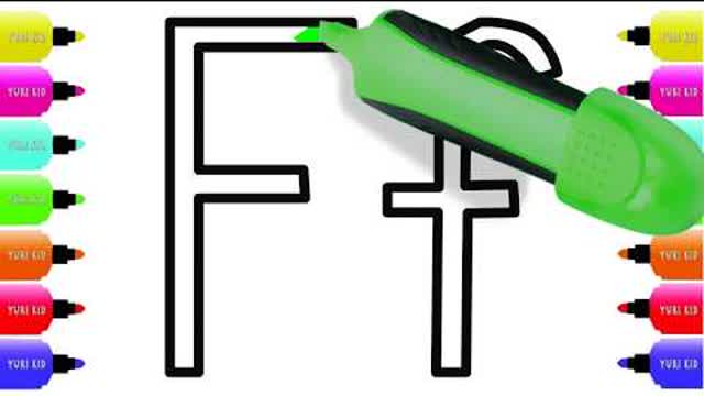 How to draw and color the Letter F | Alphabets Drawing and Coloring