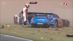 Fatass Mikhail Stiffarm triggers a ADAC GT Masters crash