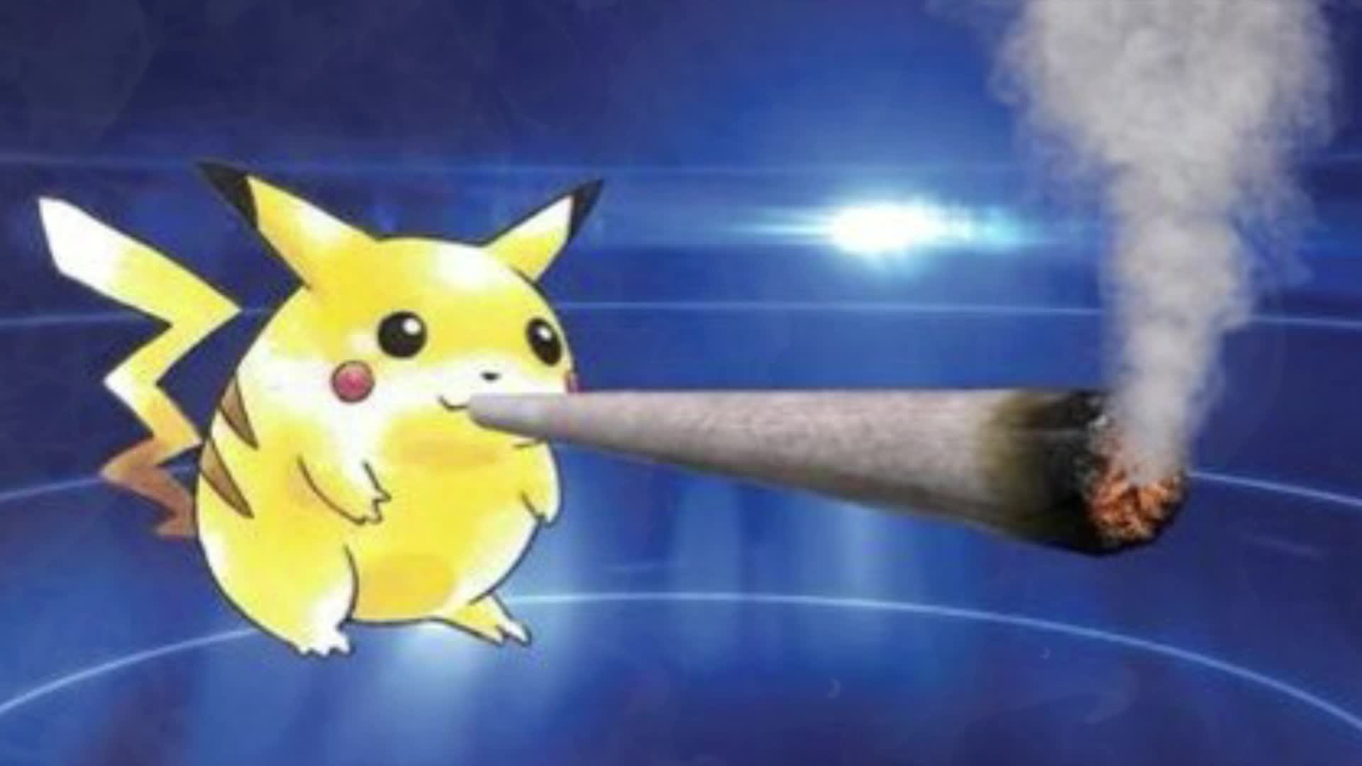 pikachu smoking a blunt