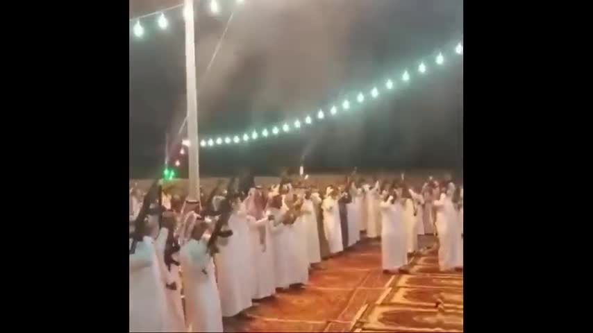 Arabs shooting at sky