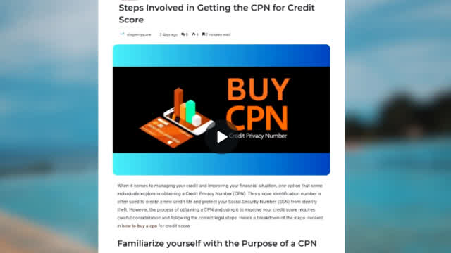 Steps Involved in Getting the CPN for Credit Score