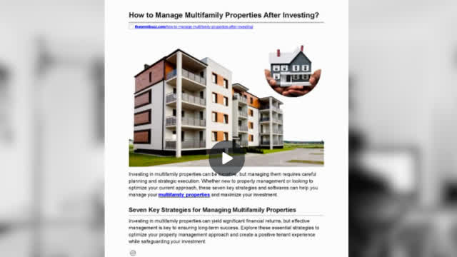 Manage Multifamily Properties After Investing