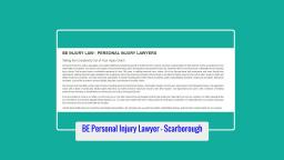 A Personal Injury Lawyer Scarborough - BE Personal Injury Lawyer 416-477-6844