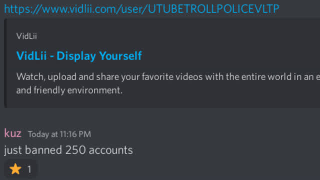 Troll Police has been banned from vidlii