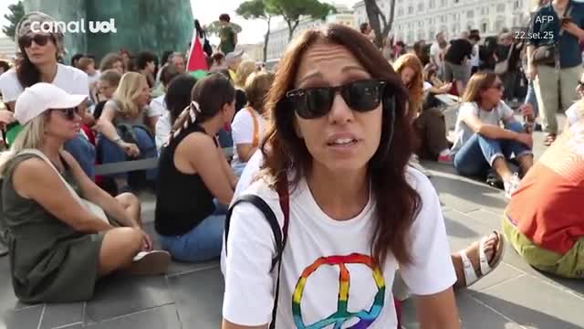 Italianos vão às ruas apoyar Palestina