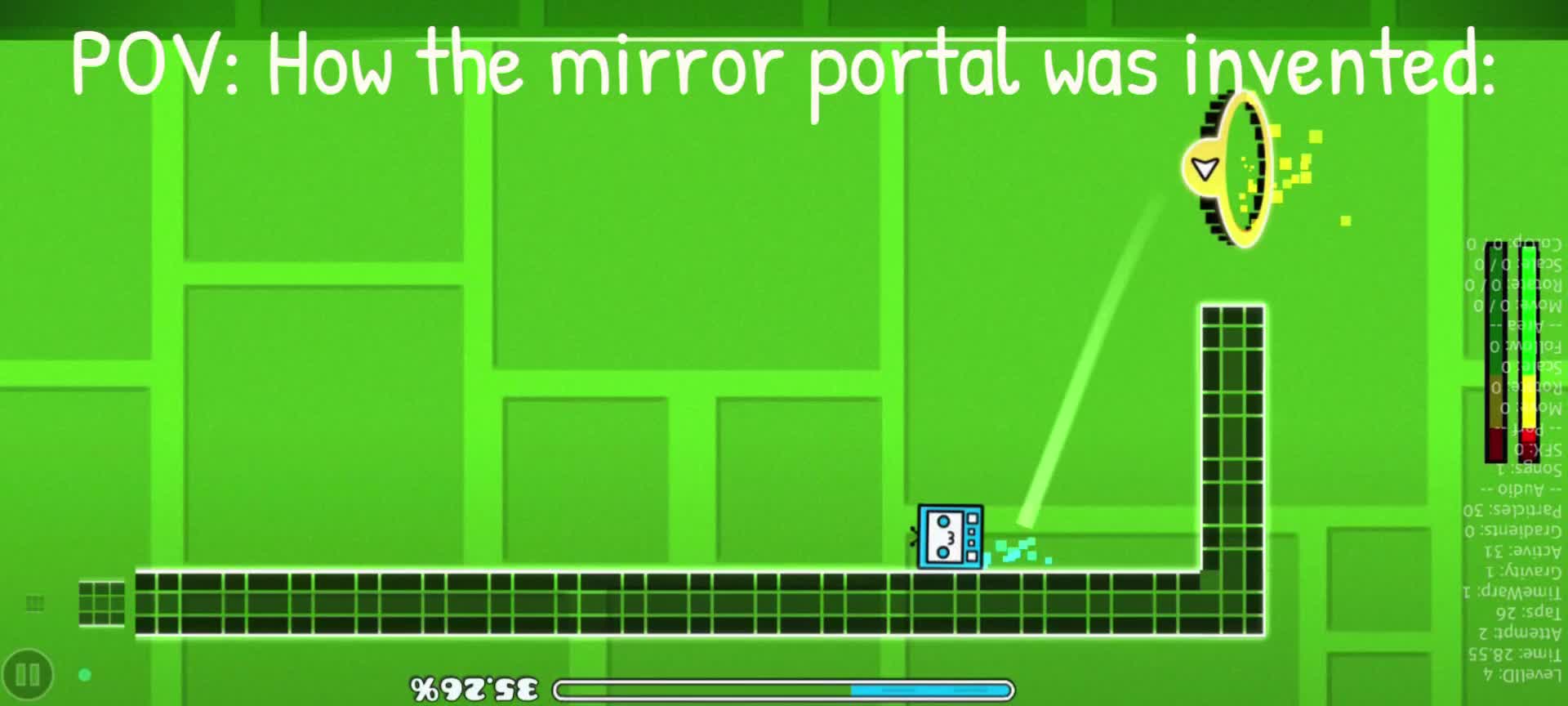 How the mirror portal was invented in Geometry Dash!