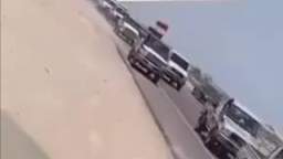 The video allegedly shows a convoy from Egypt trying to break through to the Gaza Strip to join the 