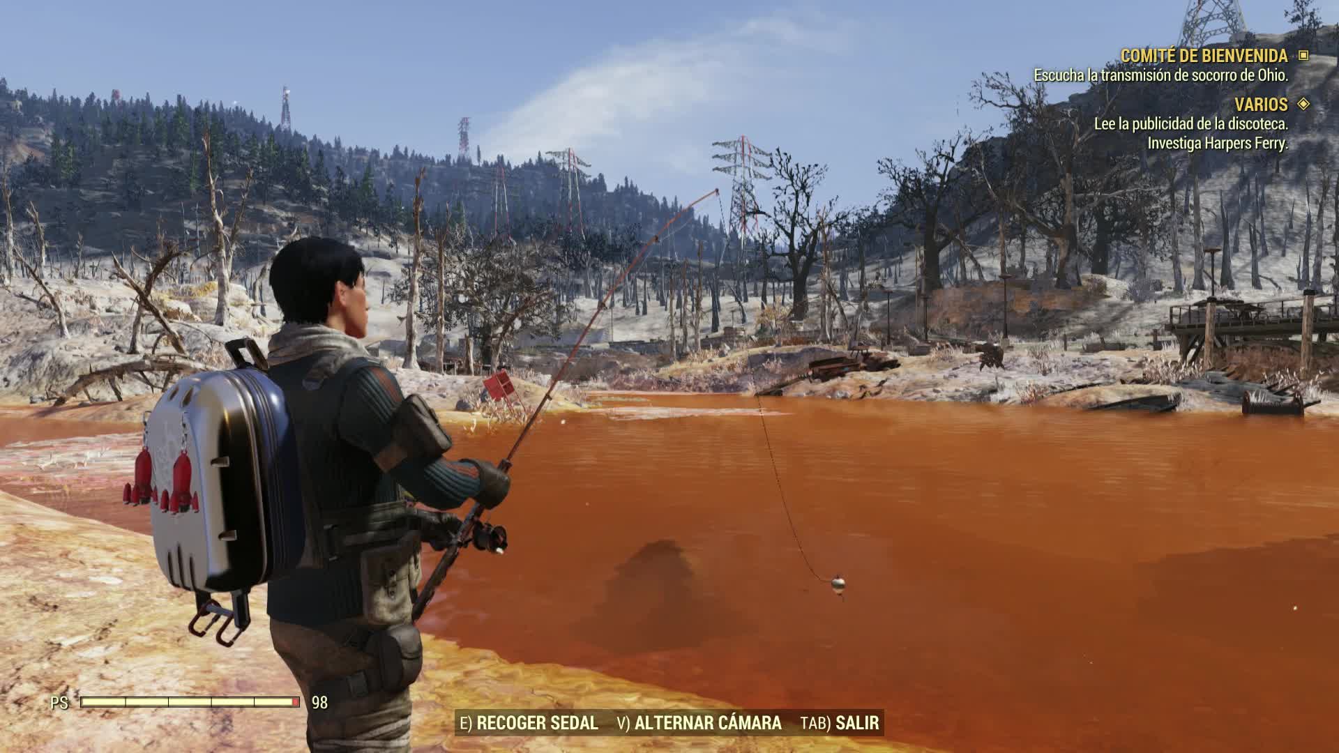 Fallout 76 - Pesca extremadamente tóxica y con peligros externos