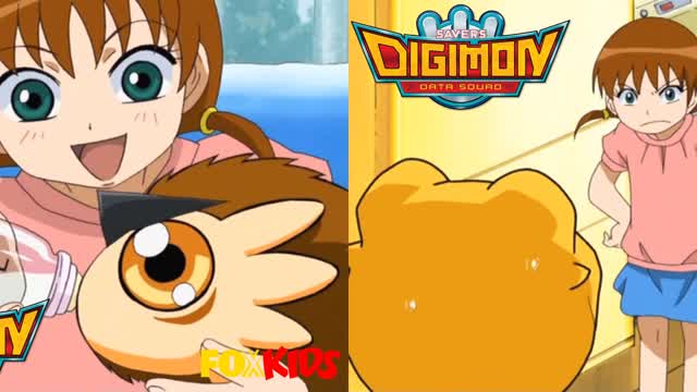 Digimon Savers: Data Squad (Digimon Season 5) Awsome Moments - Kristy Meets Puwamon (English Dub)