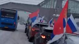 Muscovites make a rally in support of Serbia