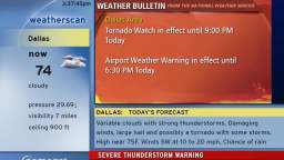 Dallas Weatherscan TORNADO WATCH