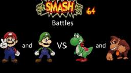 Super Smash Bros 64 Battles #38: Mario and Luigi vs Yoshi and Donkey Kong