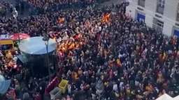 A mass protest took place in Madrid
