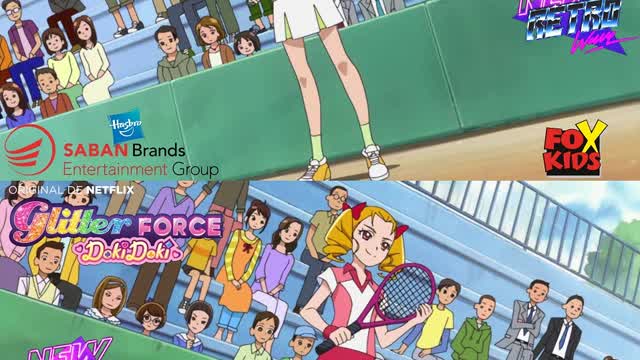 Glitter Force Doki Doki Awsome Moments - Clara Vs Nellie Tennis Match (Saban English Dub)