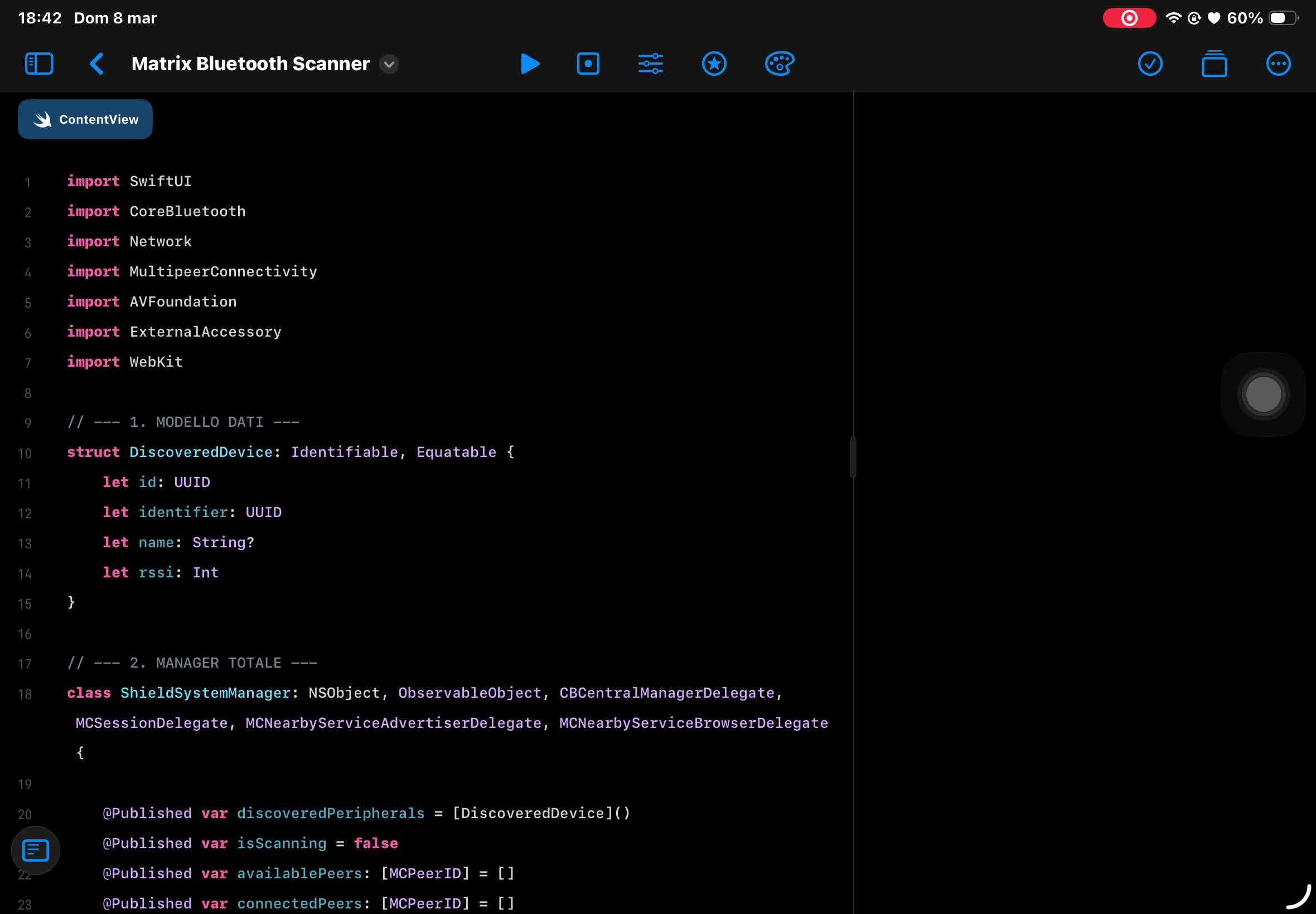 Bluetooth radar on Swift Playground