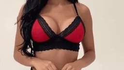 Girl lingerie red brunette Latina beauty short video