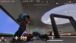 engineer smacks heavy with a wrench, laughs, then dies offcamera