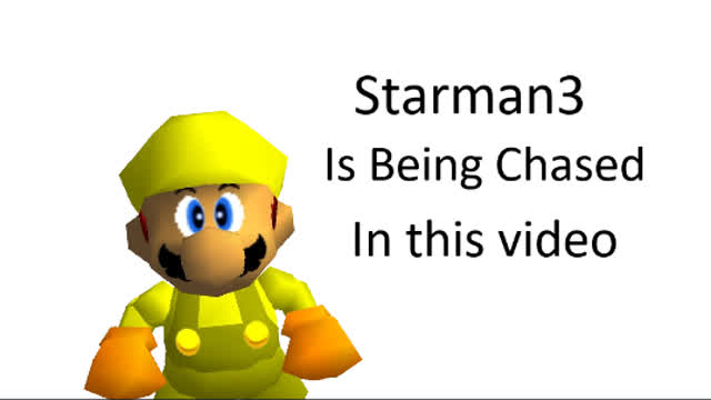 Mario chasing Starman3 in a green screen