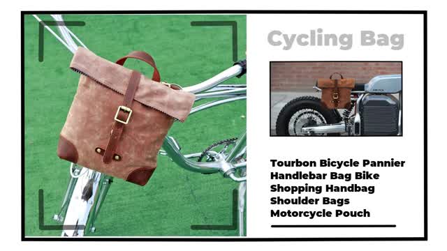 Tourbon Bicycle Pannier Handlebar Bag Bike Shopping Motorcycle Bag