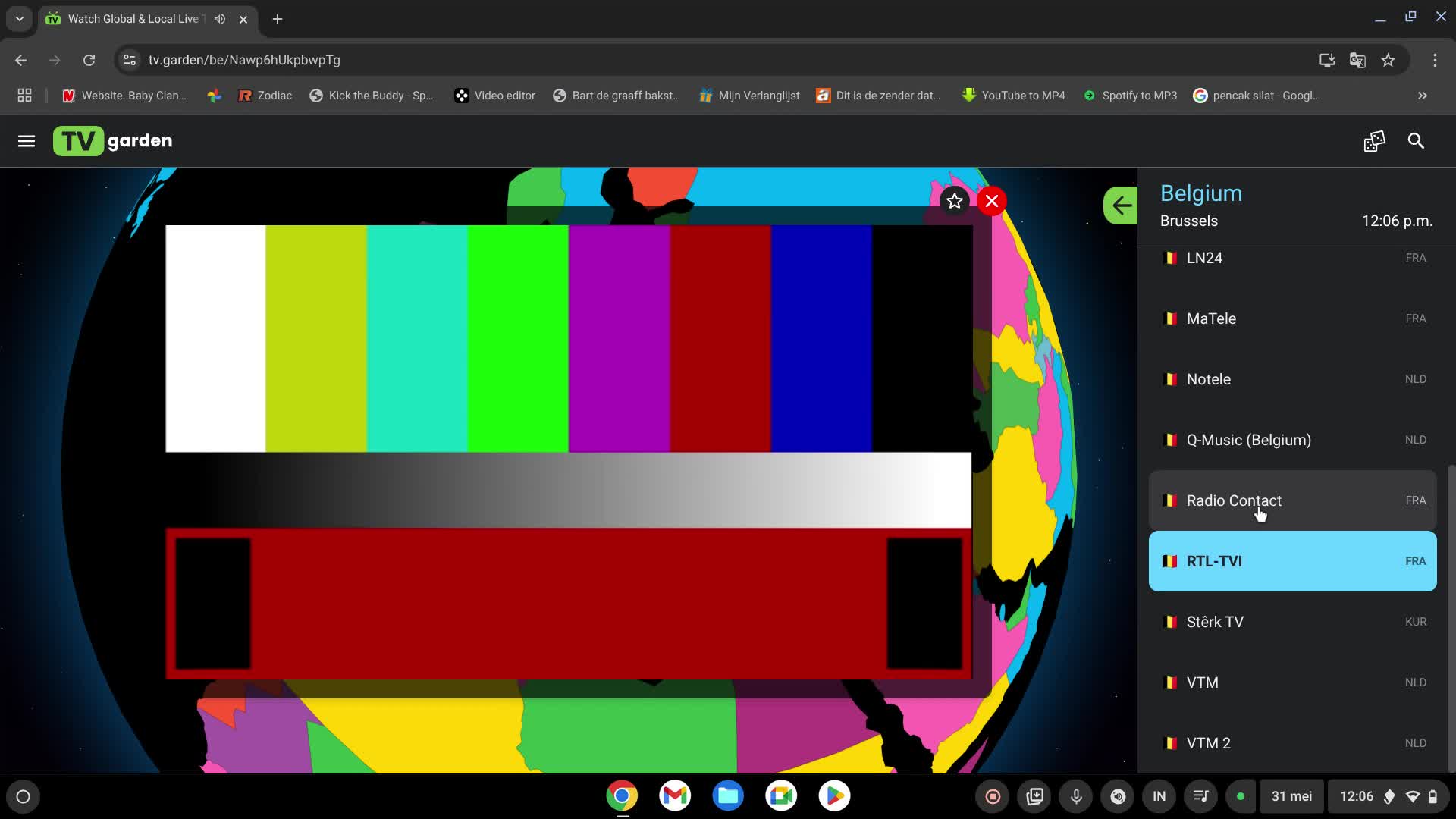 TV Garden toont bij RTL-TVI altijd testbeelden