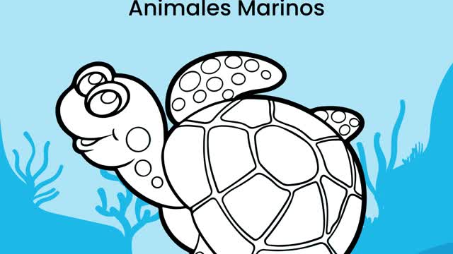 Libro para Colorear Infantil: 10 Animales Marinos Educativos (PDF)