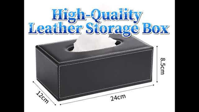 Soft PU leather hotel tissue storage box, Hanbi supplier can customize logo.