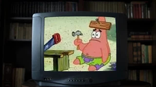 TV with patrick star on it