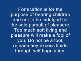 AVOID THE PLEASURES OF THE FLESH AVOID THE PLEASURES OF THE FLESH