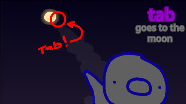 tab goes to the moon