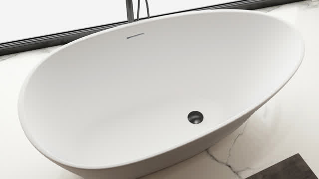 Resin Stone Freestanding Bathtub Acrylic Solid Surface Bathtub - HONDAO