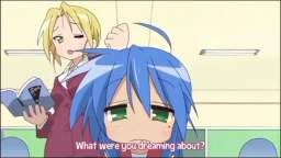 Konata sleep at the class