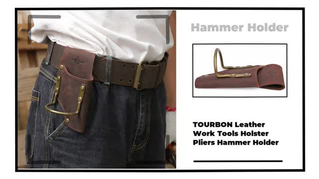 TOURBON Leather Work Tools Holster Pliers Hammer Holder
