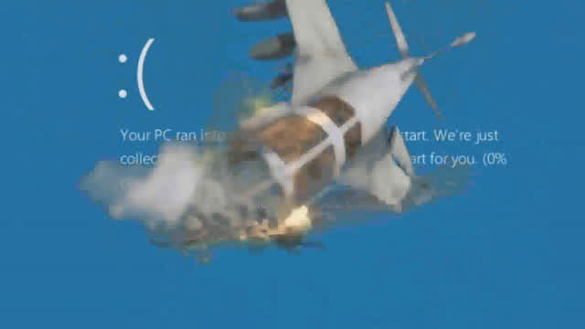 huge plane crash during windows 8 blue screen