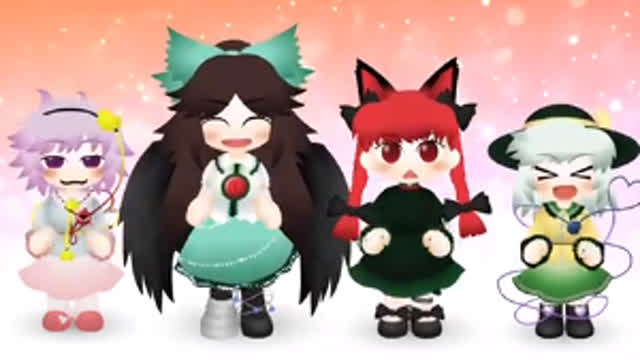 funny touhou anime dance