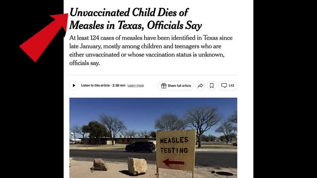 FAKE OUTBREAK WARNING! FIRST MEASLES DEATH IN A DECADE OCCURS AS A RESULT OF AN UNV-A-X-ED CHILD!