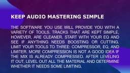 A Guide To Mastering For Those Without Audio Mastering Expertise