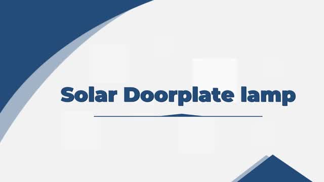 Solar Doorplate lamp OED  ODM