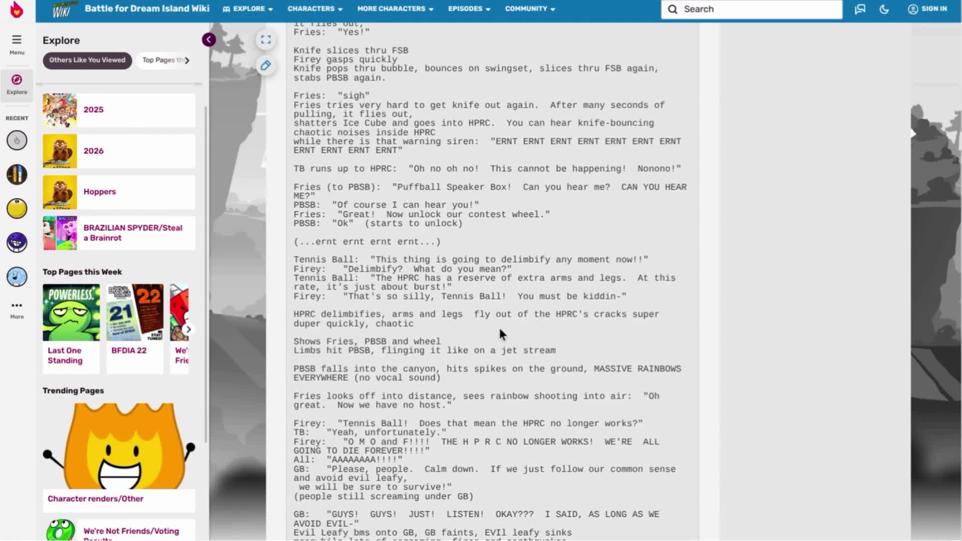 BFDIA 5a Original Script Read