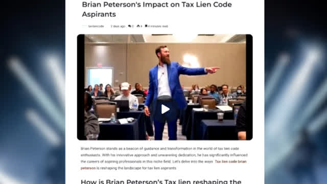 Brian Petersons Impact on Tax Lien Code Aspirants