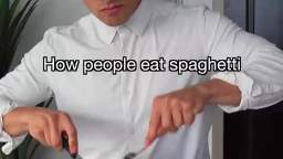 Alessandro Muto eats broken spaghetti on his 22nd Birthday