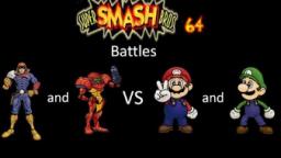 Super Smash Bros 64 Battles #21: Captain Falcon and Samus vs Mario and Luigi