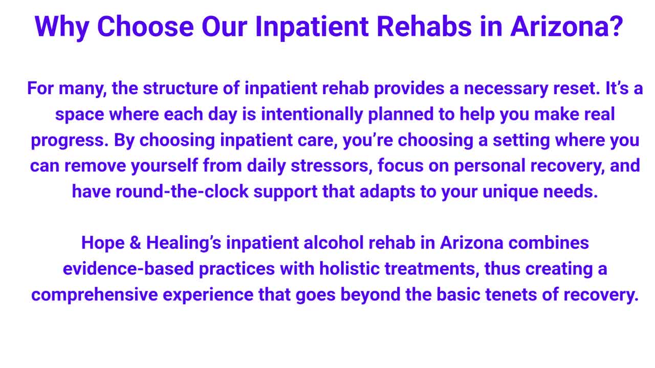 Hope and Healing Addiction Treatment Centers - Trusted Inpatient Alcohol Rehab in Mesa, AZ