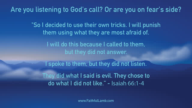 1 MINUTE FOR GOD. Are you listening to Gods call? (SCRIPTURE)